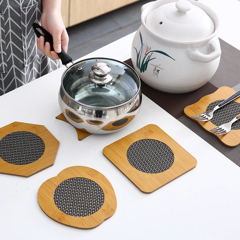 Домашние деревянные коврики для мисок стола кастрюль кухонные антиожоги