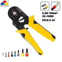 hsc 8 6 4c 0 08 10mm2 26 7awg adjustable precise crimp pliers tube bootlace terminal crimping hand tool vsc8 6 4c