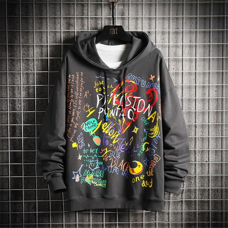 

New Style Hoodie Men's Hooded Sweatshirt Male Hoodie Casual Hip Hop Sportswear Print Casual Sweatshirts for Men W20187