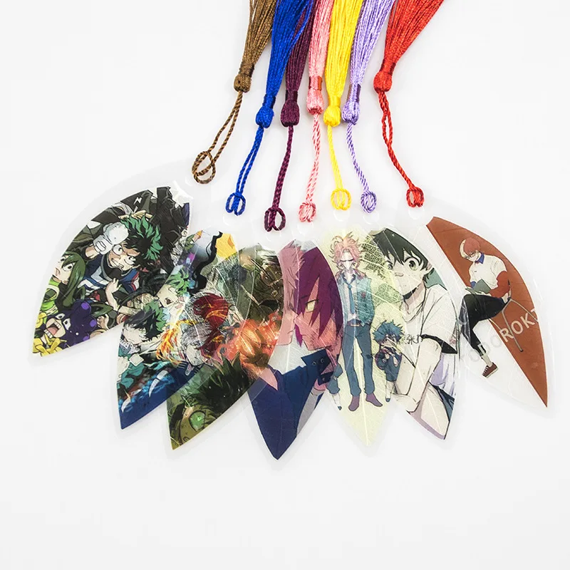 Японское аниме Моя геройская Академия закладки в форме листьев