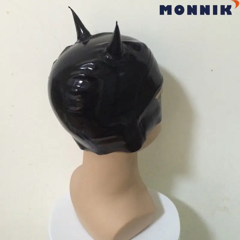 Новинка привлекательная латексная резиновая маска MONNIK с капюшоном для