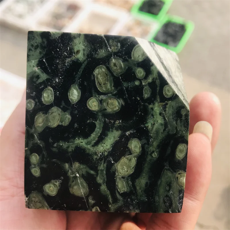 

Natural peacock eye stone gem cube decoration original mineral beautiful pattern crystal precious gem collection