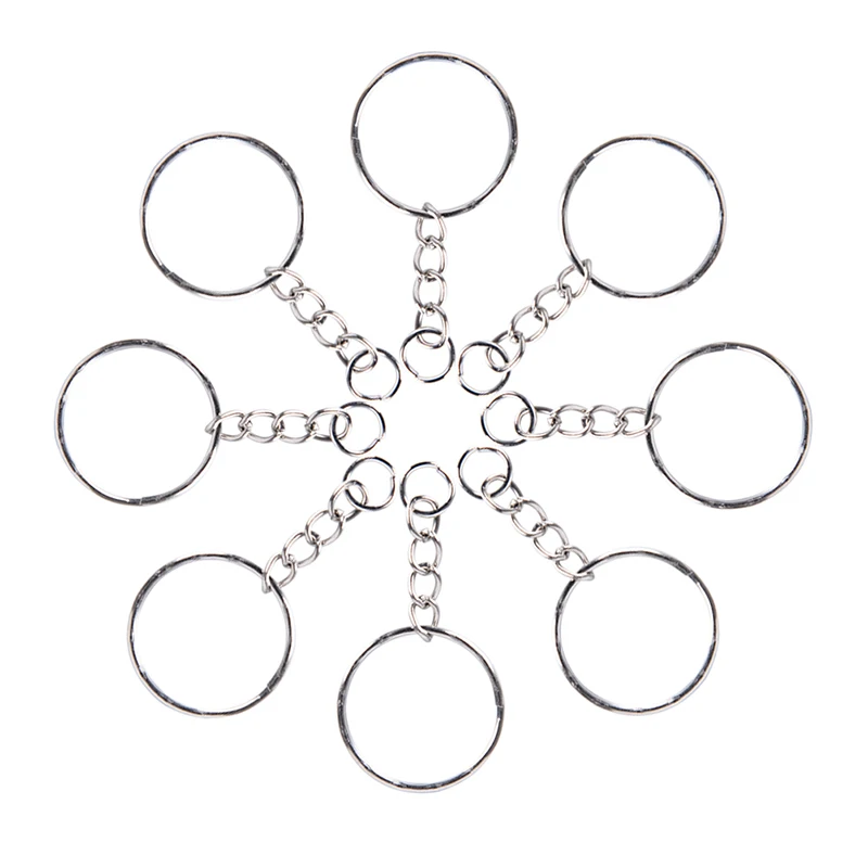 10/20/40/60 шт. Цепочка для ключей из сплава круглые брелки сделай сам брелок