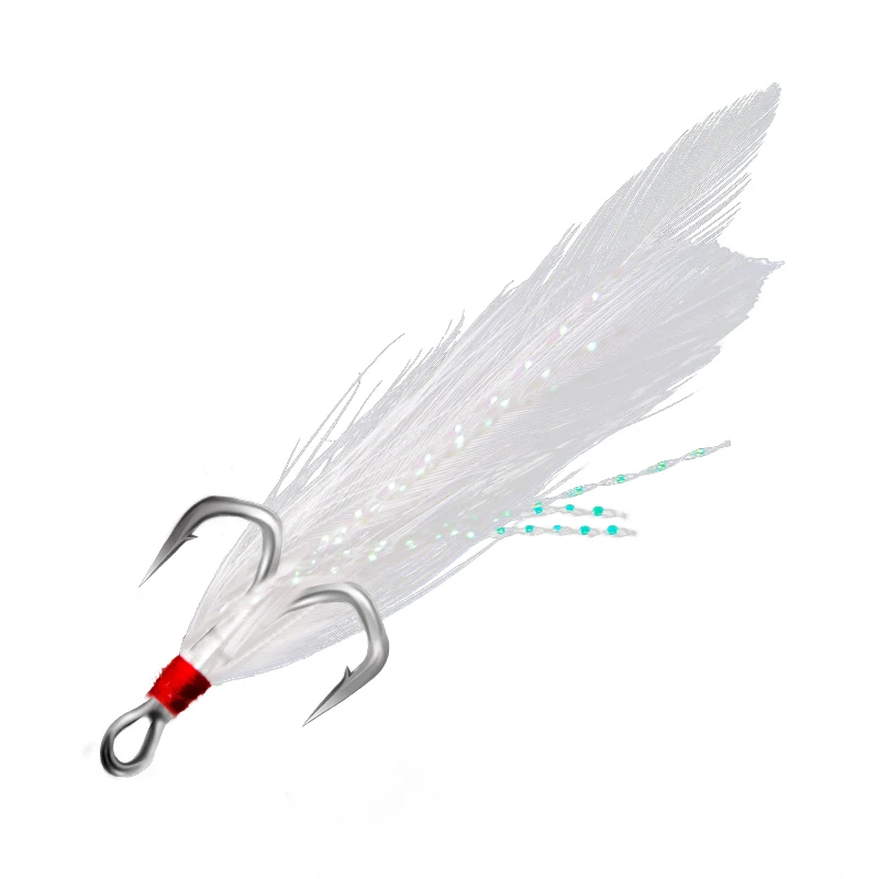 

Ufishing Carbon Steel Jigging Fishing Hooks With Feather 2021 Strong Barbed Fishhook 10Pieces/Lot