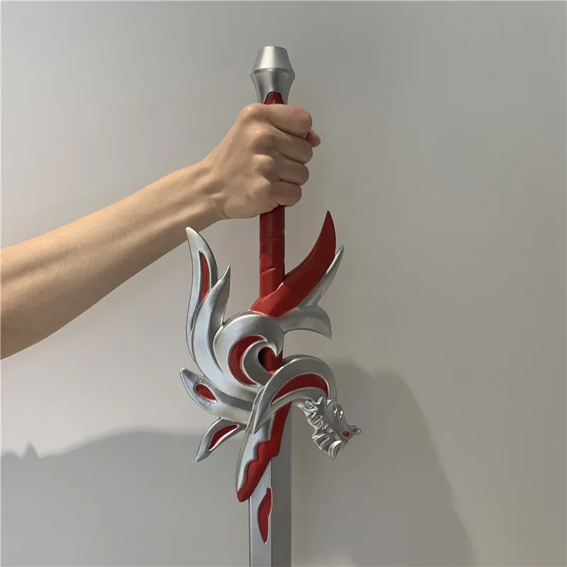 Большой меч Феникса 80см китайского стиля красно-серебряный 1:1 модель для единоборств и косплея из ПУ-подарочной игрушки.