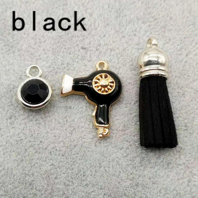 New fashion hairstyle gift charm tassel keychain retro jewelry mini hairdressing scissors hair dryer comb DIY manual | Украшения и