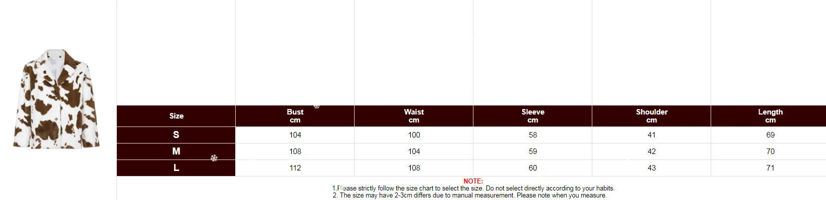 

Brown Print Teddy Jacket Women Winter Thick Warm Faux Fur Overcoat Turn Down Collar Outerwear Vintage Overcoat Coat