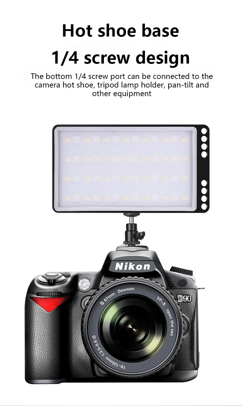 

Rechargable RGB Video Light night light for Photography Studio Photo Portable Colorful Background LED Panel with DSLR Camera