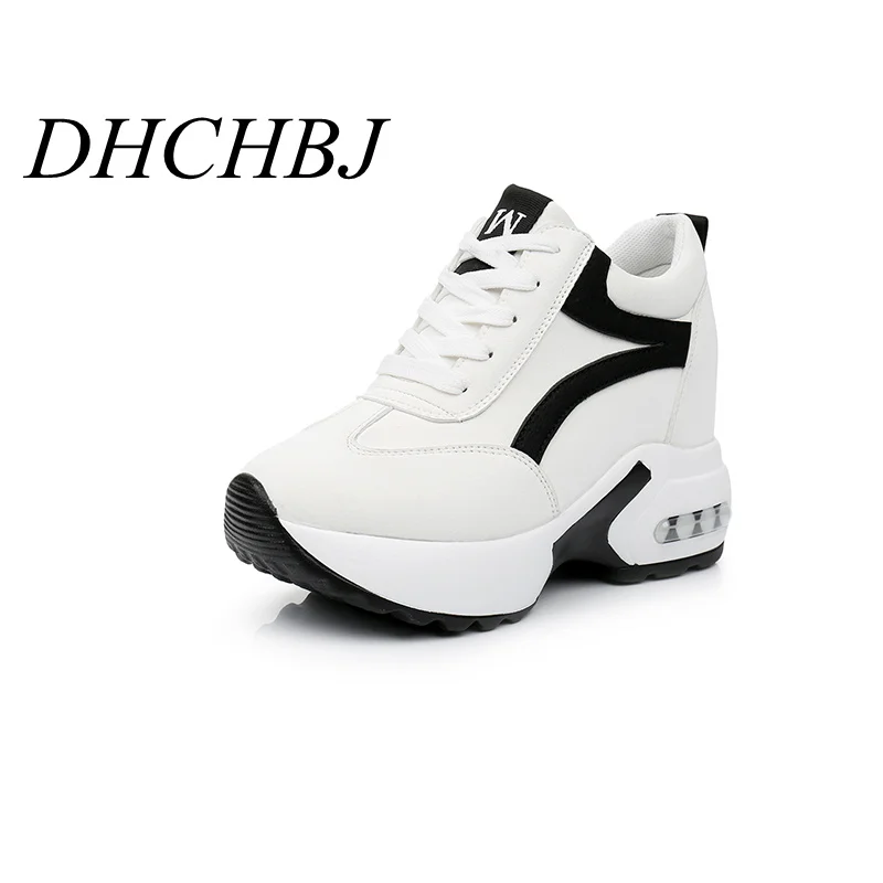 Женские туфли из ПУ кожи на платформе 8 см высокий каблук со шнуровкой скрытой