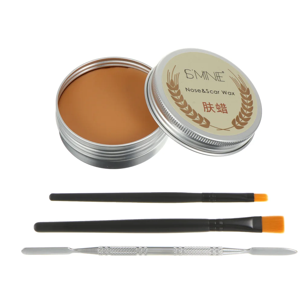 

4pcs Special Effects Skin Wax Spatula and Brushes Fake Scar Makeup Wax Wound Wax Art Oil Painting To Halloween Fun
