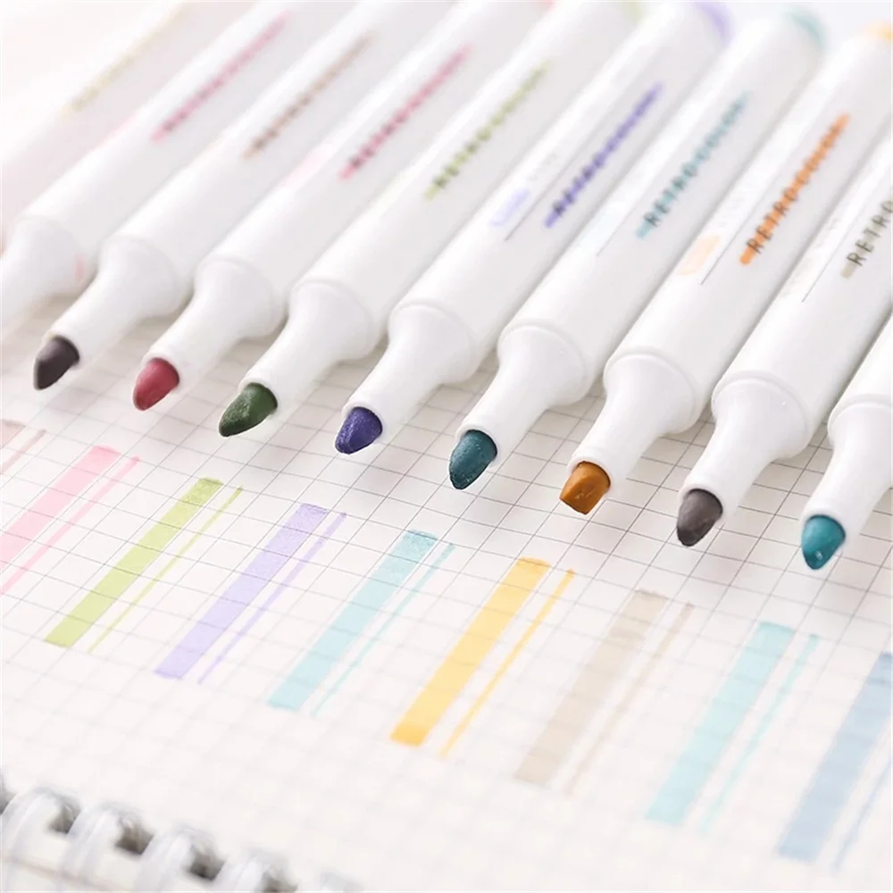 

6pcs/set Morandi Color for Artist Painting Drawing Art Marker Pen Highlighter Pen Writing Supplies Remark Stationery