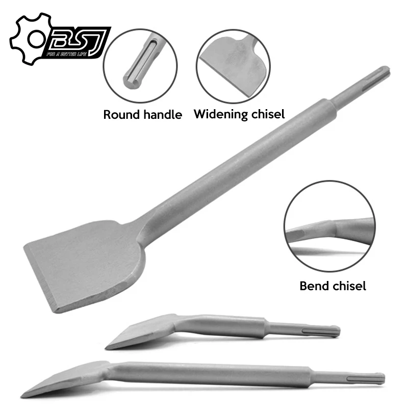 

New Sds Plus Shank 3-In Wide Electric Hammer Chisel Angled Heavy Duty Bent Tile Chisel
