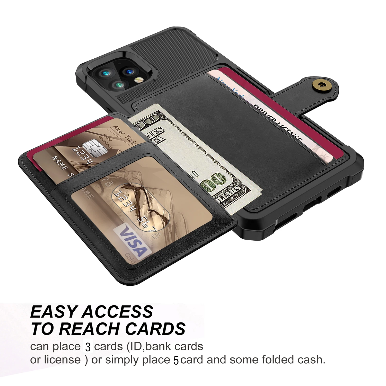 Luxury PU Leather Wallet Case for iPhone 11 Pro 7 8 Plus X XS XR MAX SE 2020 Cases Wallet Flip Cover Buckle for iPhone XR Fundas