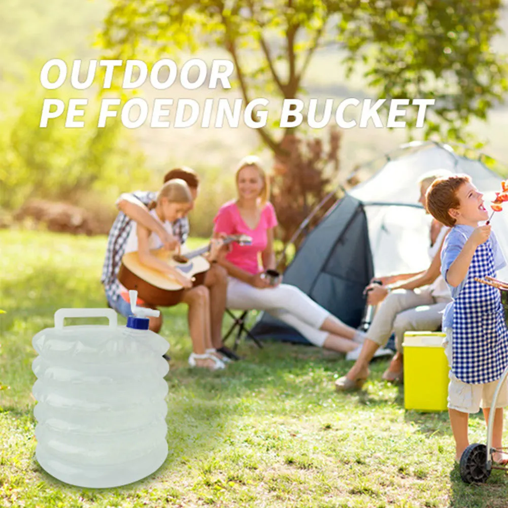 

Collapsible Water Bag Outdoor Camping Foldable Water Containers Drinking Water Storage Carrier 10L For Outdoor Camping White PE