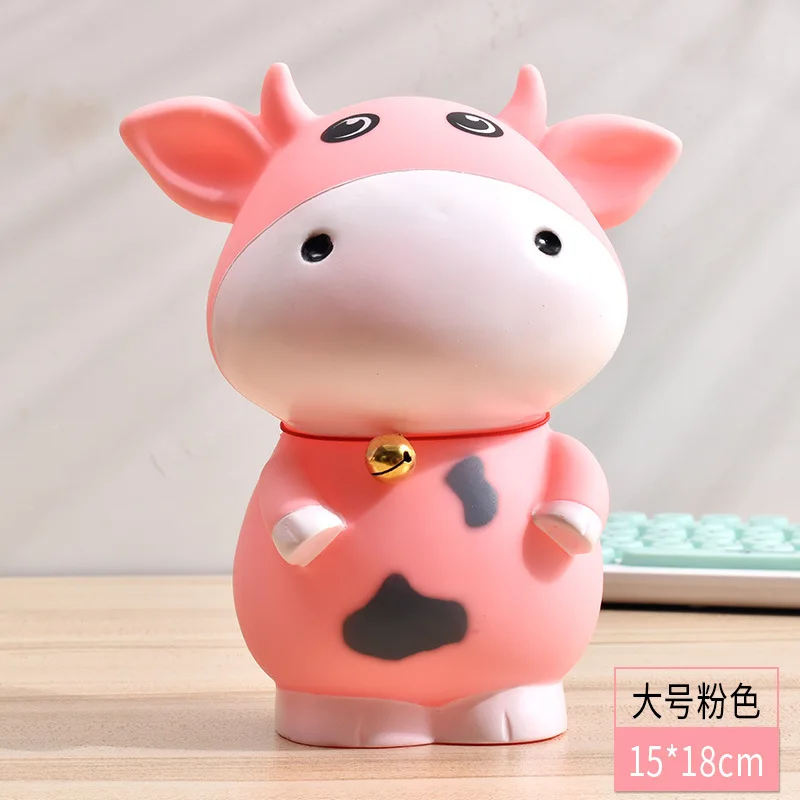 

Creative Children's Gifts Practical Cute Cartoon Vinyl Calf Piggy Bank Advertising Gift Decoration Kindergarten Gift Piggy Bank