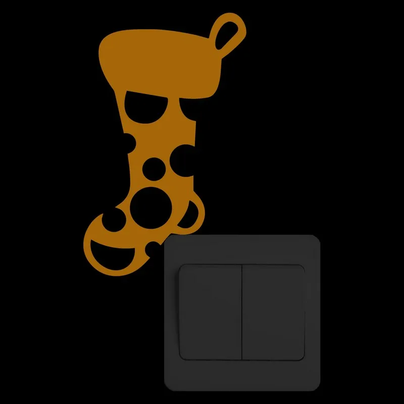 Светящаяся Рождественская наклейка с переключателем чулок мультяшная