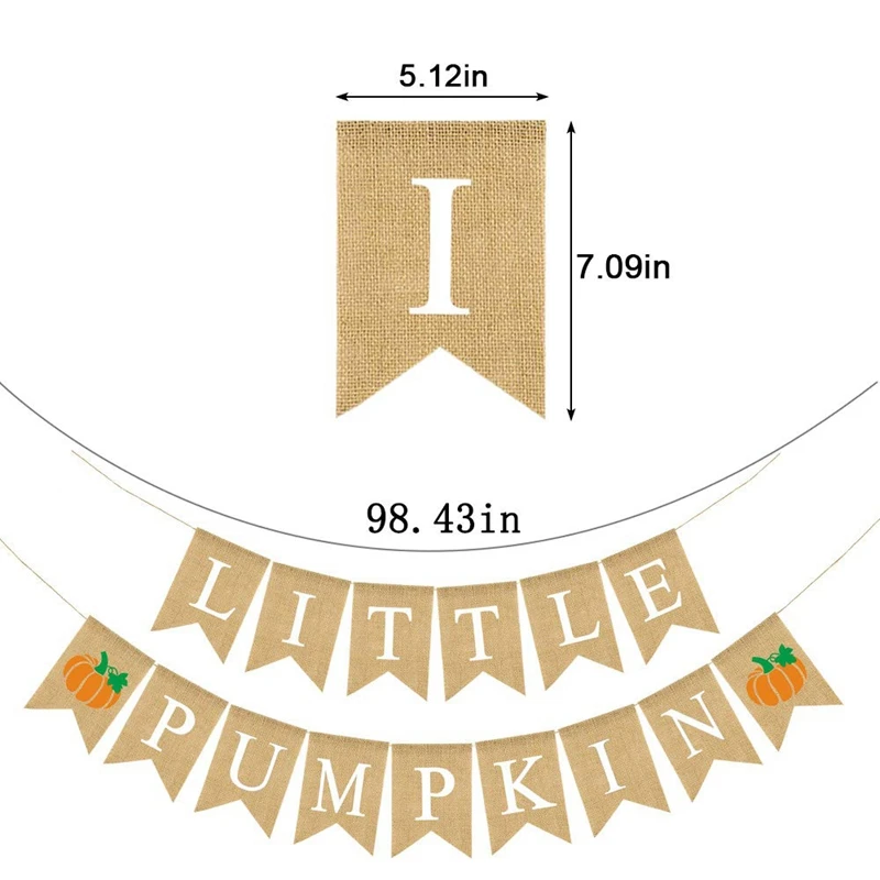 Джутовая Мешковина маленькая тыква баннер Осень Детский Душ пеленки вечерние