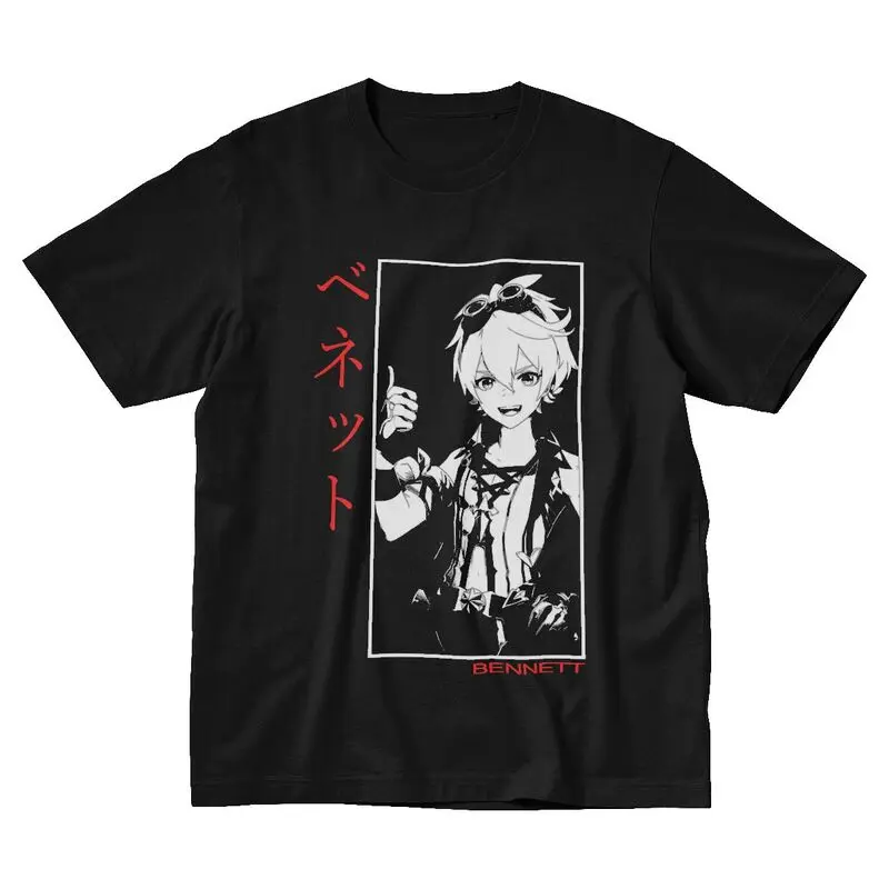 

Bennett Genshin Impact Men T Shirt Soft Cotton Tee Tops Game Tshirt Short Sleeved Casual Streetwear Harajuku T-shirt Gift