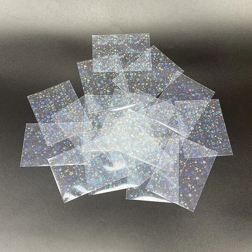 200pcs 61X88MM Card Protector Little Stars Laser Flashing Sleeves for YGO Ultra Holder Holographic Foil Protective | Спорт и