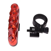 5 led bicycle rear light safety red tail light back strip lamp waterproof anti shock bike light bike accessories