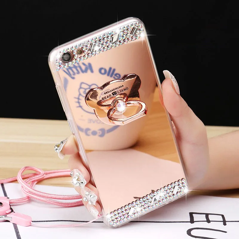 Зеркальный кристаллический Чехол держатель для Samsung A3 A5 A6 A7 A8 A9 J3 J4 J5 J6 J8 Plus 2018 2017