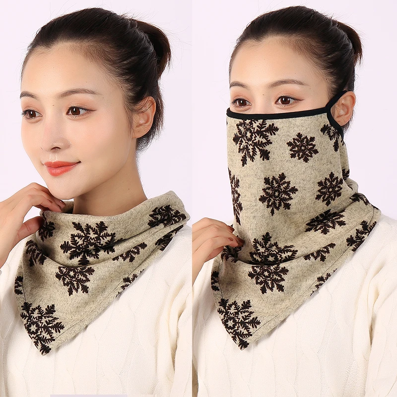 

Women Cotton Mask Scarf Face Mascarillas Wraps Floral Print Lady Warm Neck Scarves Foulard Bandana Reusable Outdoor Riding Masks