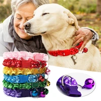 lovely cat dog lace collar with bell adjustable buckle collar for cat puppy pet supplies cat dog accessories small dog chihuahua