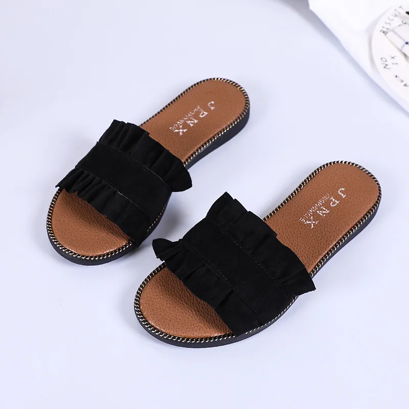 

2021 Summer Outerwear Slippers Ladies Flat Sandals Fashion Design Beach Slippers Summer All-match Flat Heel Flip-Flop Sandals
