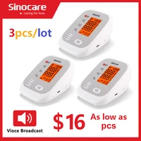 sinocare blood pressure monitor upper arm automatic digital cuff home bp sphygmomanometers with voice broadcasting 3pcslot