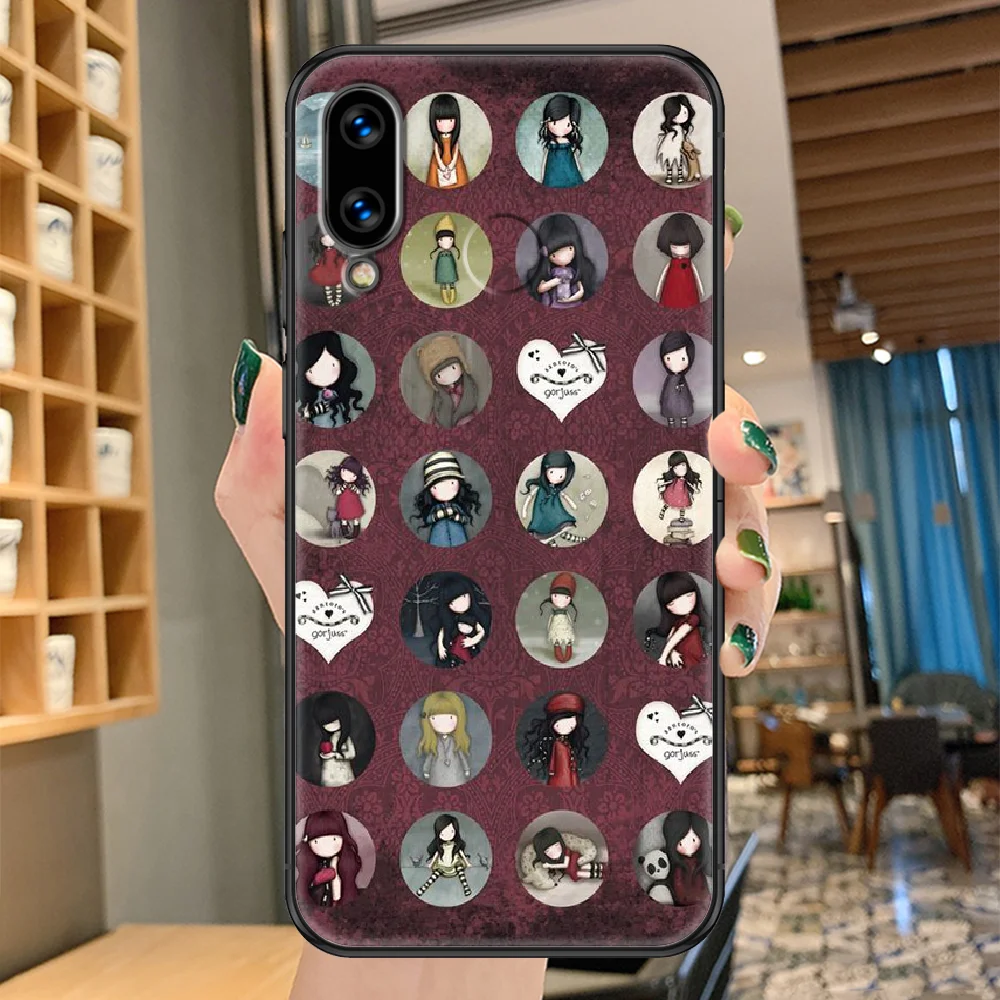 

Santoro Cartoon Gorjuss Girl Phone case For Huawei Honor 6 7 8 9 10 10i 20 A C X Lite Pro Play black trend cover tpu prime