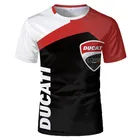 Мужские и женские футболки с коротким рукавом, высококачественные спортивные уличные футболки с логотипом Ducati, для мотоциклов и летних клубов