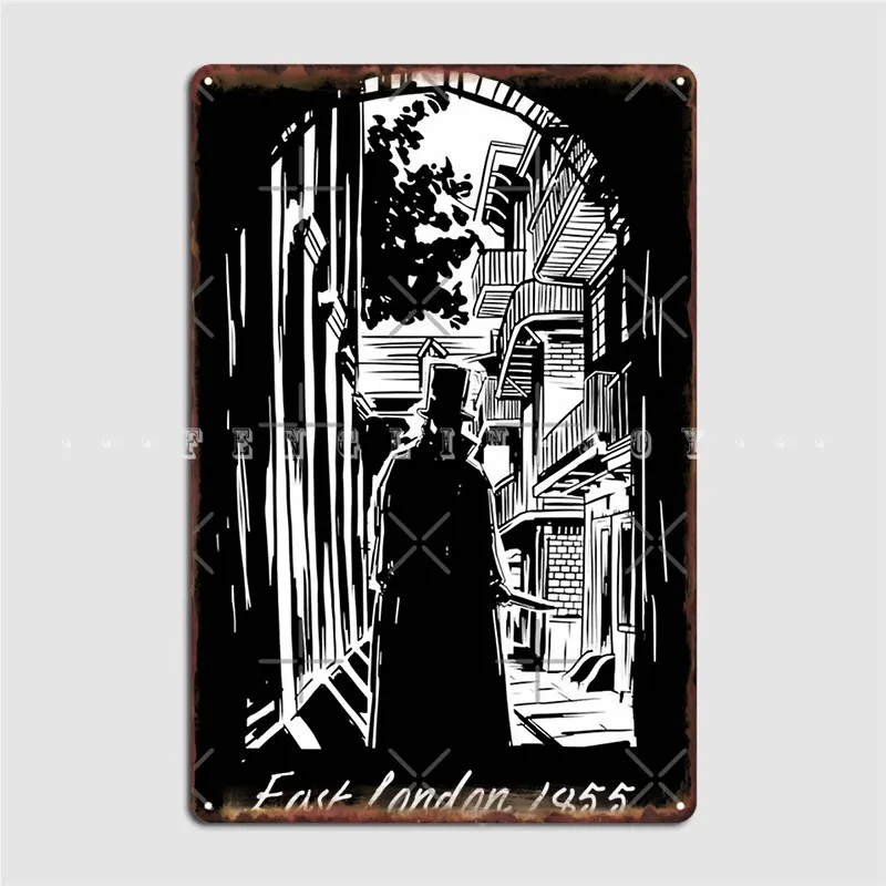 

Черно-белый металлический плакат Ripper East Lodon 1855, плакаты, постеры для клувечерние ринки, винтажные праздничные жестяные плакаты