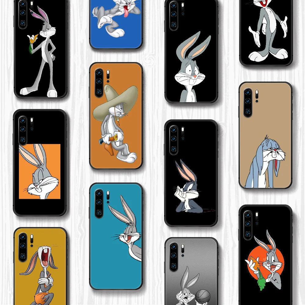 С милым рисунком с Багз Банни чехол для телефона Huawei P Mate 10 20 30 40 Lite Pro smart Z 2019 nova/5t черный Hoesjes мягкий