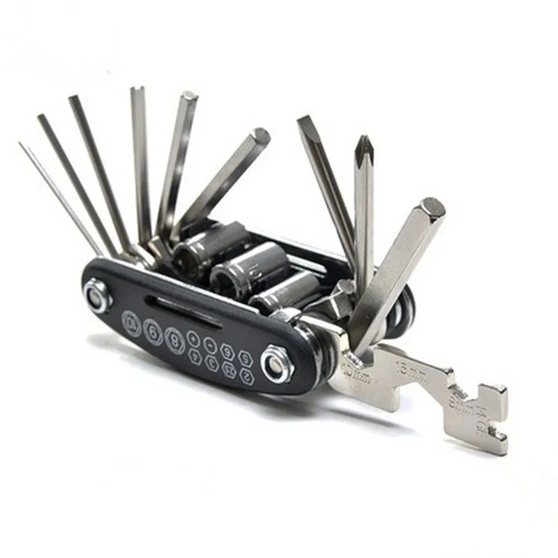 16 in 1 Multifunctional Bicycle Tools Kit Foldable Bike Repair Tool Hex Key Wrench Screwdriver Scoket Spanner Too Set | Инструменты