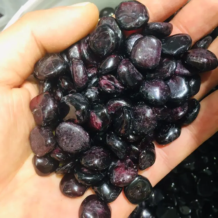 Натуральный Красный Гранат Круглый гравий полированный кварцевый хрустальный