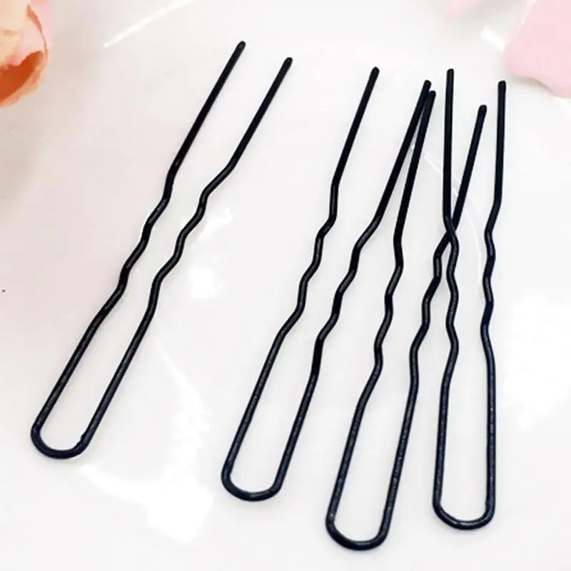 1 набор профессиональные заколки для волос черные Кудрявые Волнистые ручки