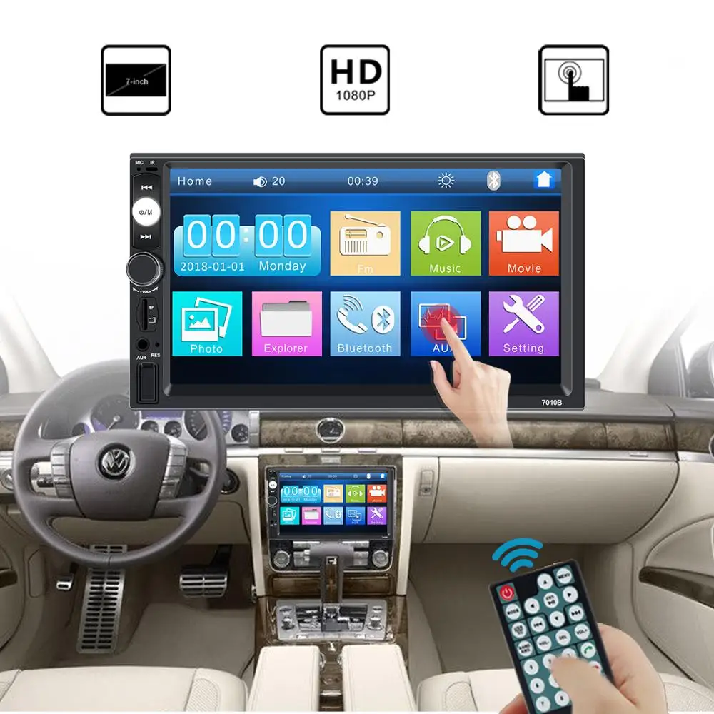 Автомагнитола 2 Din 12 В сенсорный экран 7 '' Bluetooth Автомобильный мультимедийный