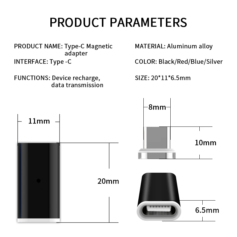 Фото Магнитный адаптер USB Type C к Type-C конвертер для Huawei p30 pro Xiaomi Samsung S10 Oneplus 7 телефонный Магнитный адаптер USB Type C к Type-C конвертер для Huawei p30 pro Xiaomi Samsung S10 Oneplus 7 телефонный