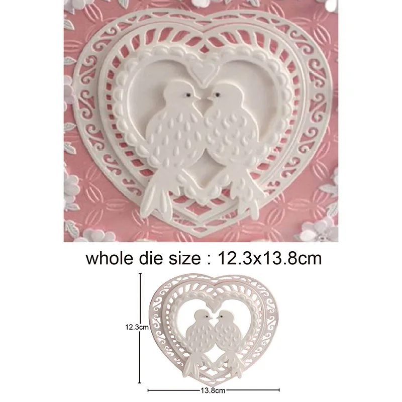 

Heart Pigeon frame Metal Cutting Die Stencils for DIY Scrapbooking Album Decorative Embossing Hand-on Paper Craft Cards