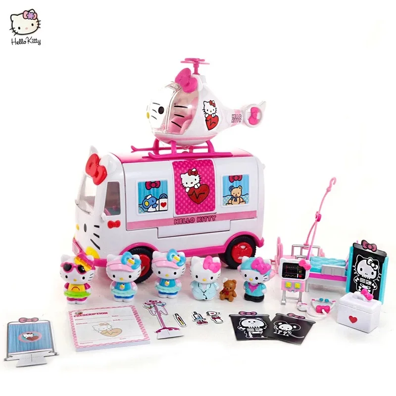 Оригинальная Аниме Кукла Hello Kitty самолёт автобус спасательная коробка Детские