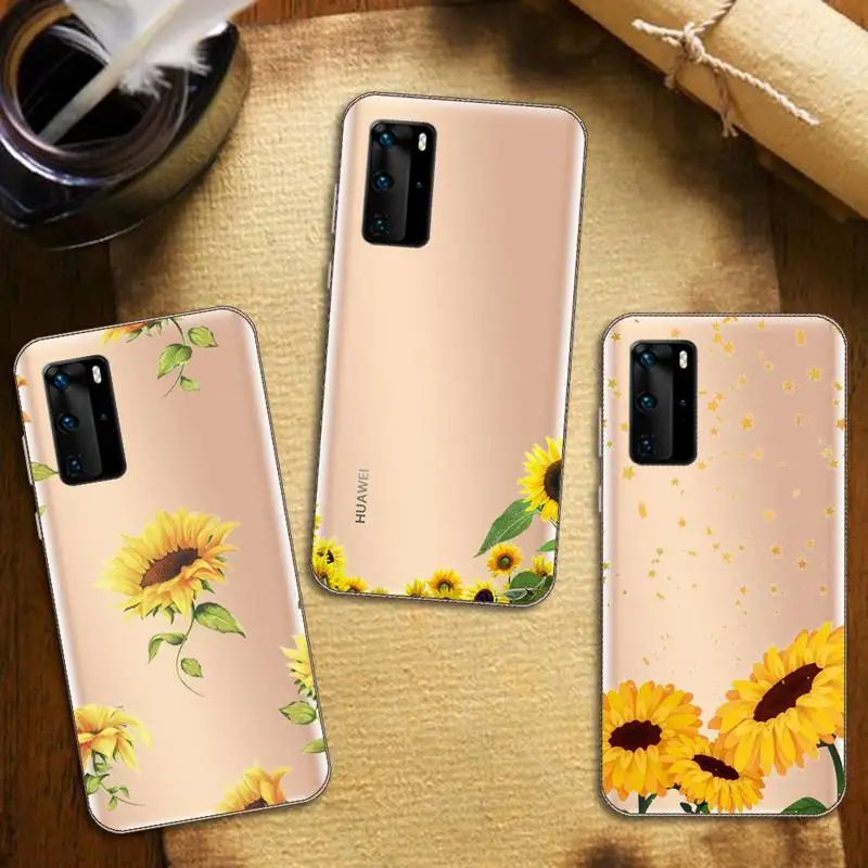 

sunflower Luxury Unique Design Phone Case Transparent for Huawei honor nova c x 7 8 3 4 9 65g se v t play pro lite