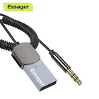 Essager Bluetooth 5,0 Aux адаптер автомобильный беспроводной приемник с USB на гнездо 3,5 мм аудио Музыкальный Микрофон Громкая связь автомобильный комплект передатчик динамика