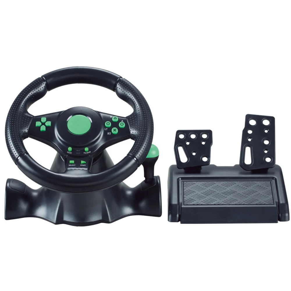 

Гоночное Рулевое колесо для PS2, для PS3, компьютера, Автомобильное рулевое колесо с USB-разъемом, вращение на 180 градусов, вибрация с педалями, 3 в...