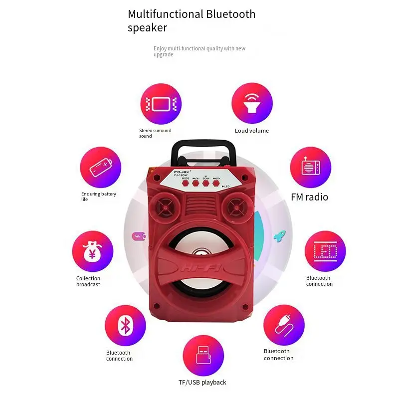 Беспроводная Bluetooth-колонка портативная квадратная танцевальная карта вещания