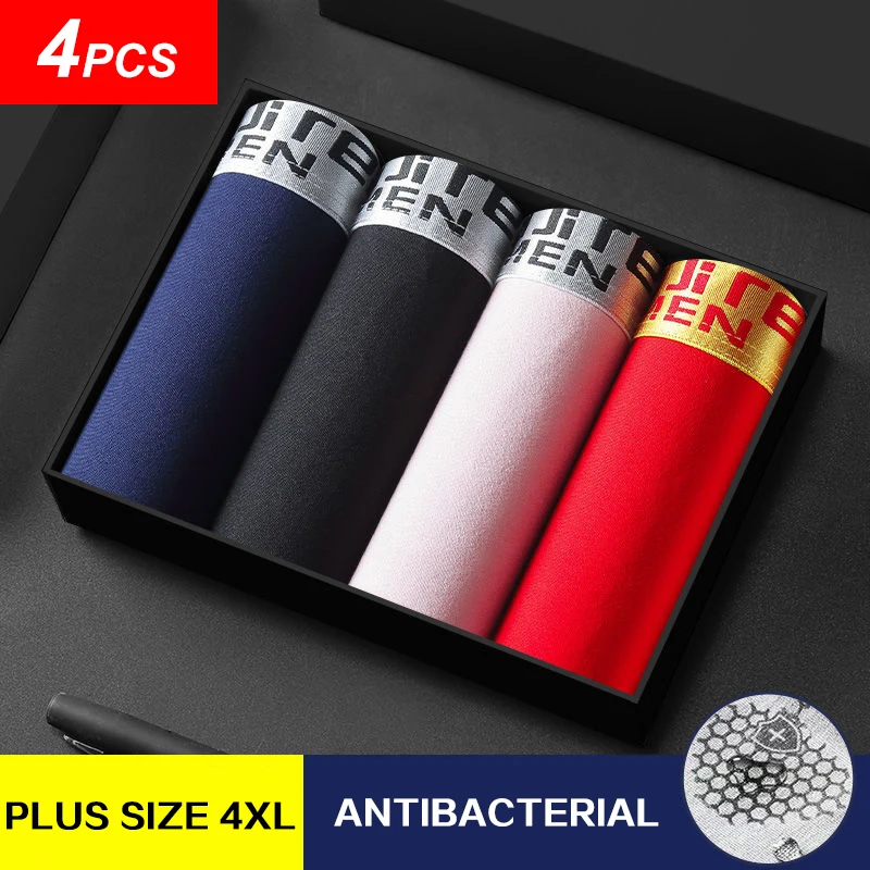 8pcs/lot Boxer Shorts Mens Underwear Man Underpants Solid Male Panties Sexy lingerie Flexible Soft Boxershorts Large Size L-4XL