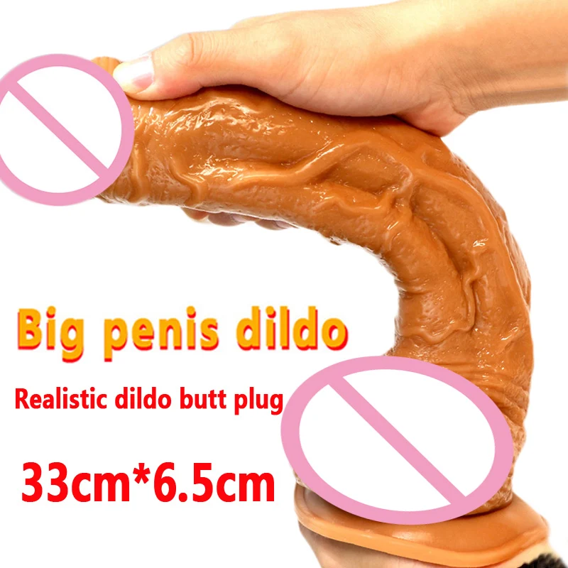 Большой реалистичный фаллоимитатор присоска большой пенис для женщин сделано из