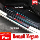 Защитная Наклейка на порог двери автомобиля для Renault Megane из искусственной кожи защитные наклейки на порог БАГАЖНИКА АВТОМОБИЛЯ стильные аксессуары