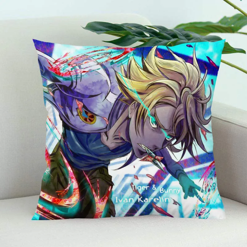 Тигра и кролика из мультфильма накидка для подушки Спальня дома или офиса