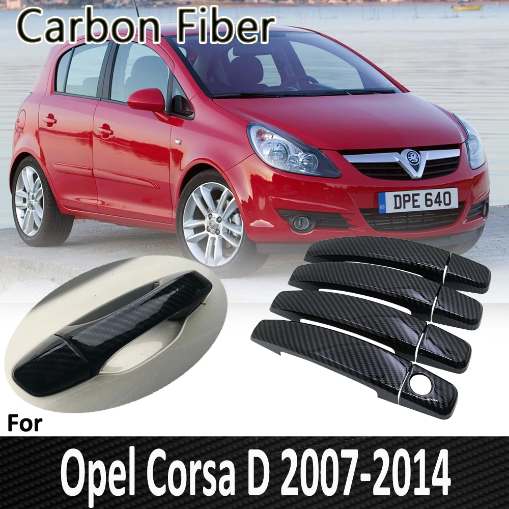 Черное углеродное волокно для Opel Corsa D 2007 2008 2009 2010 2011 2012 2013 2014 Vauxhall наклейка на