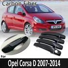 Черное углеродное волокно для Opel Corsa D 2007 2008 2009 2010 2011 2012 2013 2014 Vauxhall, наклейка на дверную ручку, автомобильные аксессуары